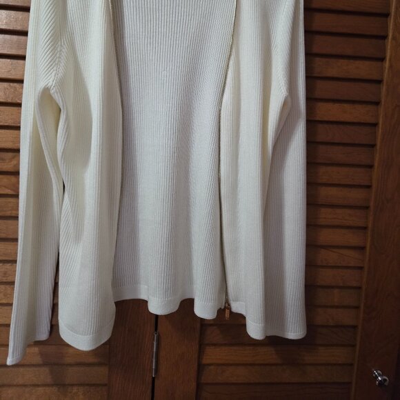 Calvin Klein Long Sleeve Off White/Cream and Gold Cardigan Medium - Picture 7 of 7